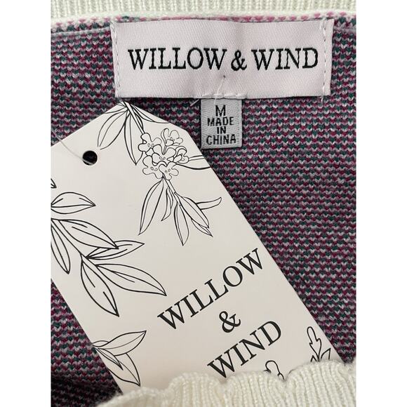 Willow & Wind Crop Sweater Womens M Knit Lace Trim Milkmaid Floral Fairy NWT - Picture 5 of 8